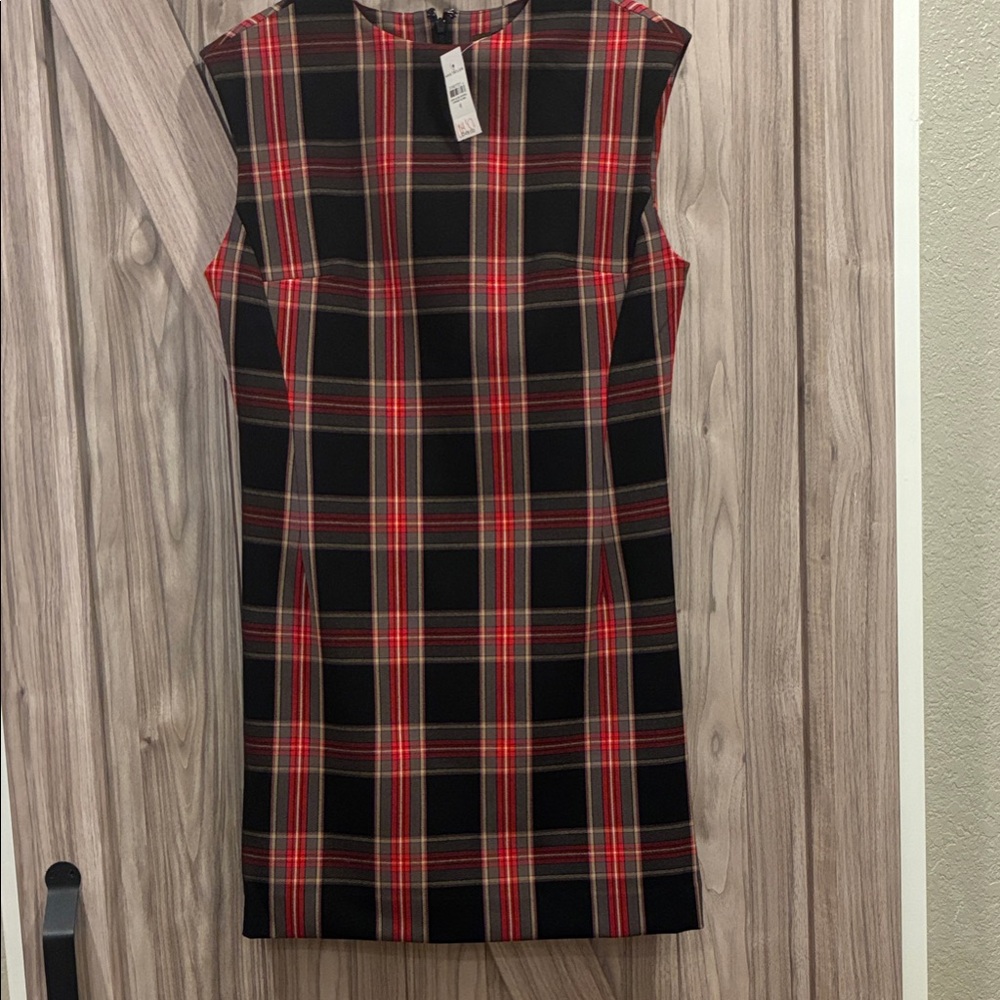 Ann Taylor Black and Red Plaid Mini Dress